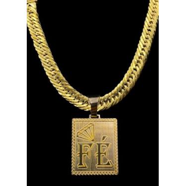 Imagem de Cordão Gourmet Tripla Moeda antiga + Pingente Fé - Lobin jóias