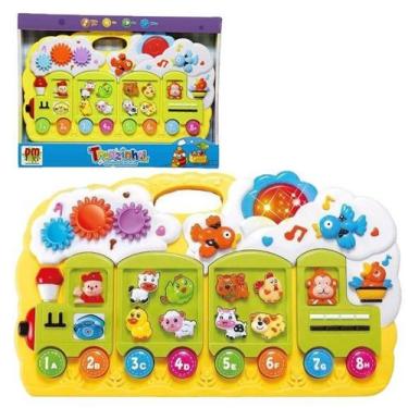 Imagem de Trenzinho Trem Brinquedo Teclado Educativo Animais DMT4744 - DM TOYS