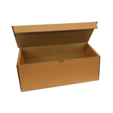Imagem de 50 Caixas de papelão 20x10x7 montável, papelão resistente, pequena par