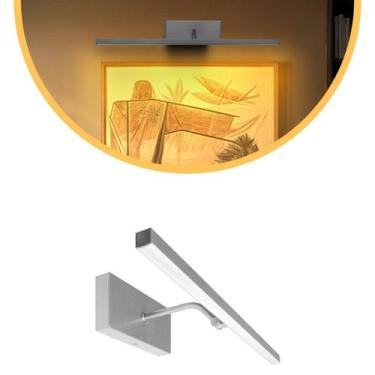 Imagem de Arandela Articulável Quadro Perfil Led 6W 3000K Prata - Iluminar Ambie
