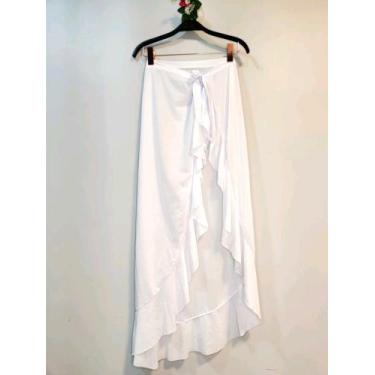 Imagem de Saída De Praia Canga Com Babado Longa Amarração Pareô Verão - estacaom