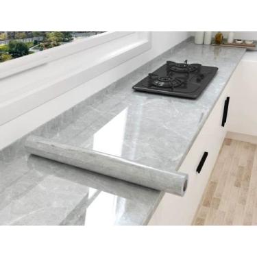 Imagem de 5 Metros Papel de Parede Autoadesivo com Acabamento Perolado 3D Mármor