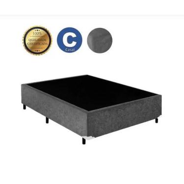 Imagem de Base Box Lobbox Casal Bau 1,38 X 1,88 X 0,39 Suede Cinza Amassado