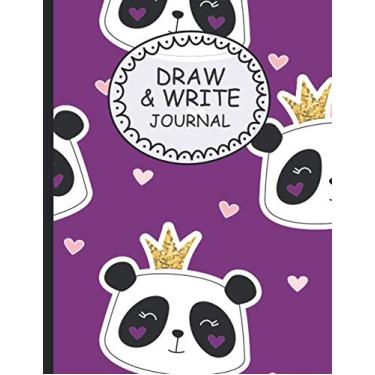 Imagem de DRAW & WRITE Journal: Childrens Sketch Book for Drawing Practice Great Art Gift - Primary Draw & Write - Storybook - Diary (Journals for Kids) - Cute Purple Panda pattern