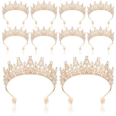 Imagem de Wavyknot 10 peças de coroa tiara de cristal coroas para mulheres princesa rainha coroa com pente strass acessórios de cabelo joias para mulheres meninas formatura festa aniversário presentes de