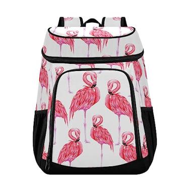 Imagem de Mochila térmica flamingo rosa 36 latas com isolamento térmico à prova de vazamento, mochila leve para almoço, acampamento, piquenique, praia