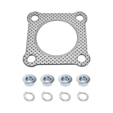 Imagem de SING F LTD 1 conjunto de vedação de silenciador de tubo de escape de carro 94 x 94 mm com arruelas porcas M10 compatível com Audi compatível com assento compatível com Skoda, compatível com Volkswagen