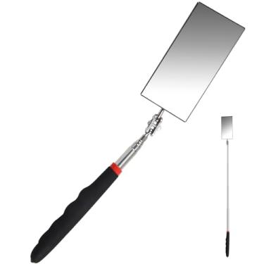 Imagem de NICECRAFT espelho de inspeção telescópico Extensão de retângulo de espelho flexível extensível de 12-30 polegadas espelho retrátil ajustável ferramenta de inspeção de espelho mecânico com al