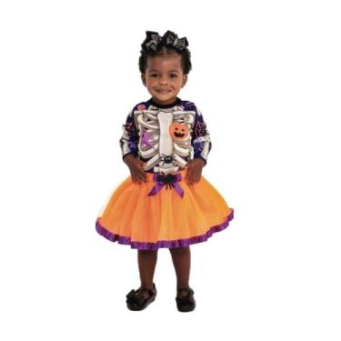 Imagem de Fantasia Infantil Bebê Esqueletinha Dia Das Bruxas Carnaval e Hallowee