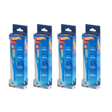 Imagem de Kit c/4 Termometro Clinico Digital HotWheels Multilaser HC203