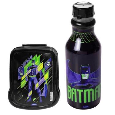Imagem de Kit para Lancheira Garrafinha e Sanduicheira Batman Original - Plasúti