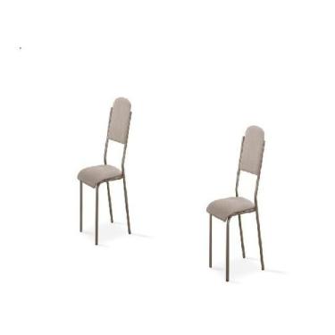 Imagem de Kit 2 cadeiras jantar dalia dama aço nobre, CHAMPAGNE