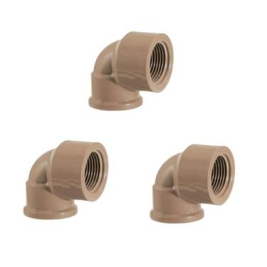 Imagem de Kit 3 Joelho Soldável Com Rosca 25mm X 1/2 Canos - FORTLEV