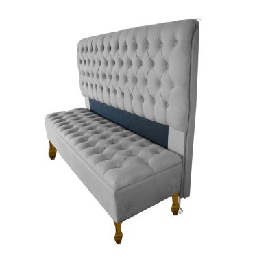 Imagem de Kit Cabeceira + Recamier Iza Para Cama Box Casal Queen 1.58 - Suede Cinza Claro - Sv Decor