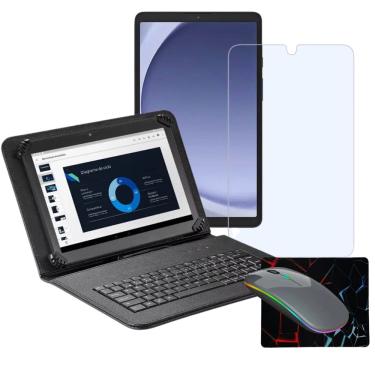 Imagem de Capa c/ Teclado p/ Tablet Samsung Galaxy A9 tela 8.7 + Mouse + Película de Vidro