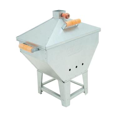 Imagem de Churrasqueira A Bafo Devassa Aço Galvanizado Com Tampa Alças Laterais De Madeira - Gudim