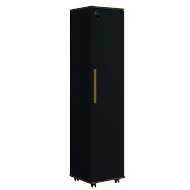 Imagem de Armário Multiuso Para Quarto Com Chave e Rodízios 1 Porta Lune Preto J&A