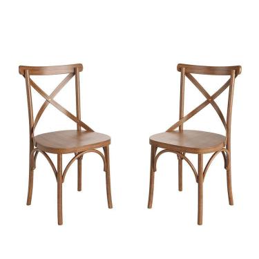 Imagem de Conjunto 2 Cadeiras De Madeira Maciça Apaixone X Amêndoa