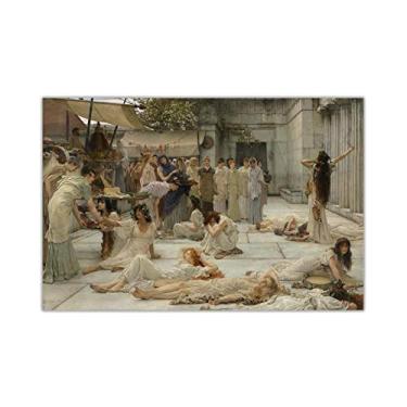 Imagem de Lawrence Alma-Tadema. The Women of Amphissa. Reprodução famosa de arte de parede em tela para decoração de casa - 90 x 60 cm sem moldura