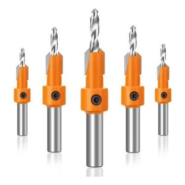 Imagem de 5 Brocas Escareador Rebaixo Parafuso Madeira Mdf Compensado - oem, 2-P