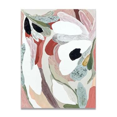 Imagem de Tela abstrata verde e branca pintura de parede impressão em tela pôster imagem colorida moderna arte abstrata decoração de parede corredor escadas quarto decorações 85 x 60 cm