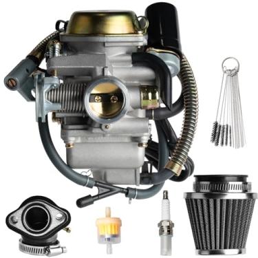 Imagem de GY6 Carburador de 150 cc para 125cc 150cc 152QMJ 157QMI PD24J Motores de 4 tempos, estrangulador elétrico, scooter de motocicleta de 24 mm para motocicleta, scooter, quadriciclo, kart