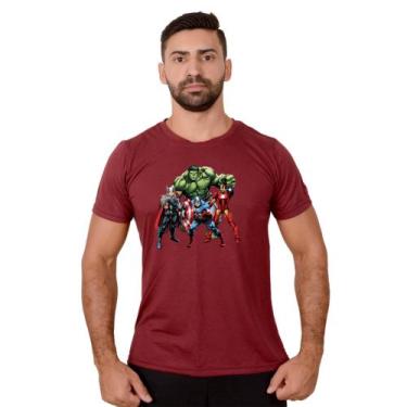 Imagem de Camiseta Manga Curta dos Vingadores Heróis Infantil e Adulto Malha Lev