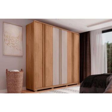 Imagem de Guarda Roupa 6 Portas e 4 Gavetas Mozart Freijo/Off White - Caemmun