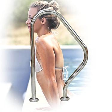 Imagem de Corrimão de piscina trilho de piscina antiderrapante aço inoxidável 304 capacidade de carga 113 kg prata à prova de ferrugem corrimão de piscina humanizado corrimão de piscina