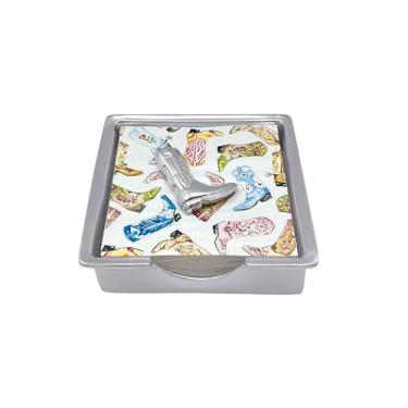 Imagem de MARIPOSA COWBOY BOOT CONJUNTO DE CAIXA DE COWBOY BOOT | PRATA | BRILANTE | PRESENTES | CAIXA DE NAPKIN E CONJUNTO DE PESO | ALUMÍNIO SANDCAST RECICLADO | FEITO À MÃO NO MÉXICO