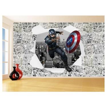 Imagem de Papel De Parede 3D Heróis Página Quadrinhos Hq 3,5M Nhma242 - Você Dec