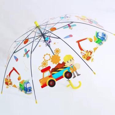 Imagem de Guarda Chuva Transparente Infantil com Desenhos Coloridos e Apito - Xa