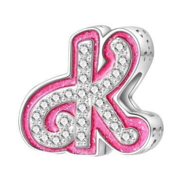 Imagem de Contas De Pingentes Prateadas Rosa Para Pulseiras Pandora 26 Letras Em