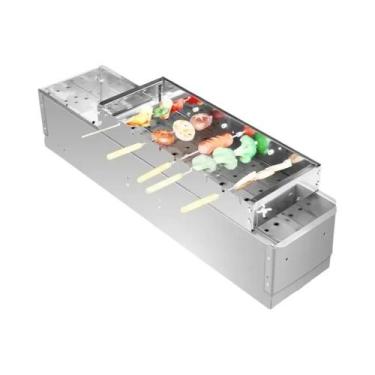 Imagem de Espetos Giratórios Ajustáveis De Largura Automática Para Churrasco, Fe
