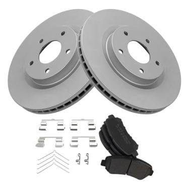 Imagem de TRQ Kit de pastilha de freio e rotor semimetálico compatível com Nissan Sentra 2009-2012