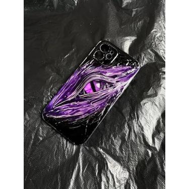 Imagem de Unitvbba Capa de telefone gótica 3D feita à mão com olho de monstro – Ajuste personalizado para todos os modelos de telefone – Presente exclusivo de Halloween para fãs de terror, cosplay, amantes de