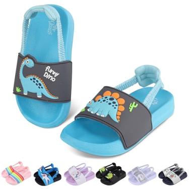 Imagem de Tsukare Sandálias Infantis Com Tira Elástica E Antiderrapante, Chinelos Leves Para Banho Piscina, Sapatos De Dinossauro Engraçados, Tamanho 7