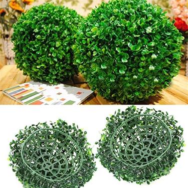 Imagem de Estink Topiária Artificial Bola 10cm 15cm 20cm 25cm 30cm 40cm Bola de Planta Plástica Decoração para Casa Jardim Casamento Festa Com 1 Peça Duas Metades (GREEN)