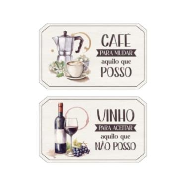 Imagem de Placa Decorativa com Corda para Cantinho do Café Vinho Cozinha (Com Adesivo)