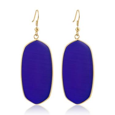 Imagem de SELOVO Brincos de cristal com pingente de gota de anzol em tom dourado, Cristal, Sem pedra preciosa