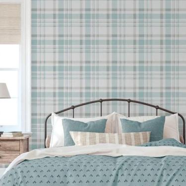 Imagem de Papel De Parede Hana Xadrez Azul 1906-1