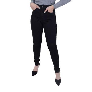 Imagem de Calça Feminina Lunender Jeans Chapa Barriga Preta - 20900-Feminino