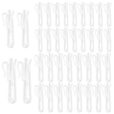 Imagem de ElevateTech 80 ganchos de plástico para cortina, ganchos ajustáveis, pregas, ganchos para cortinas plissadas, adequado para quarto, sala de estar, janela, porta e chuveiro, branco (85 mm/3,35
