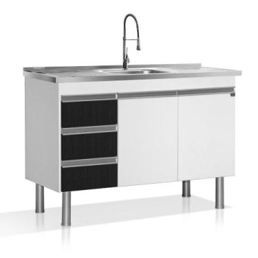Imagem de Gabinete de Cozinha Salvador para Pia de 1,14 m - Boatto Móveis , Bran