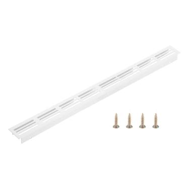 Imagem de PATIKIL Tampa de ventilação de porta, 40,6 x 3,5 cm (dimensões externas), grade de ventilação com venezianas de alumínio, ventilação retangular com parafusos de montagem para armário de sapatos