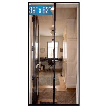 Imagem de Fenestrelle Porta de tela magnética para porta padrão, francesa e deslizante, animais de estimação grandes e crianças, mantenha insetos longe, malha de fibra de vidro pesada, vedação magnética