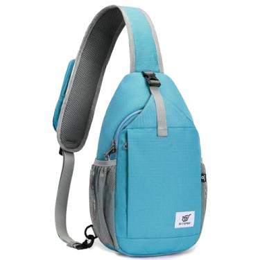 Imagem de SKYSPER Bolsa tiracolo com RFID, bolsa transversal reciclada, mochila de viagem, Azul-petróleo, Bolsa tiracolo de RFID reciclada