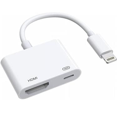 Imagem de [Certificação Apple MFi] Adaptador Apple Lightning para HDMI para iPhone para TV, adaptador AV digital 1080p com porta de carregamento Lightning para iPhone 14 13 12 11 XS XR X 8 7 para HDTV/projetor