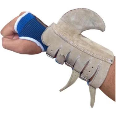 Imagem de luva 6 atacas de vaqueiro Vaquejada em Couro Reforçada - selaria shopp