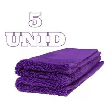 Imagem de Kit 05 Microfibra Toalha Pano Flanela Zacs 40 X 40cm